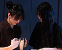 Workshop participants creating boba together